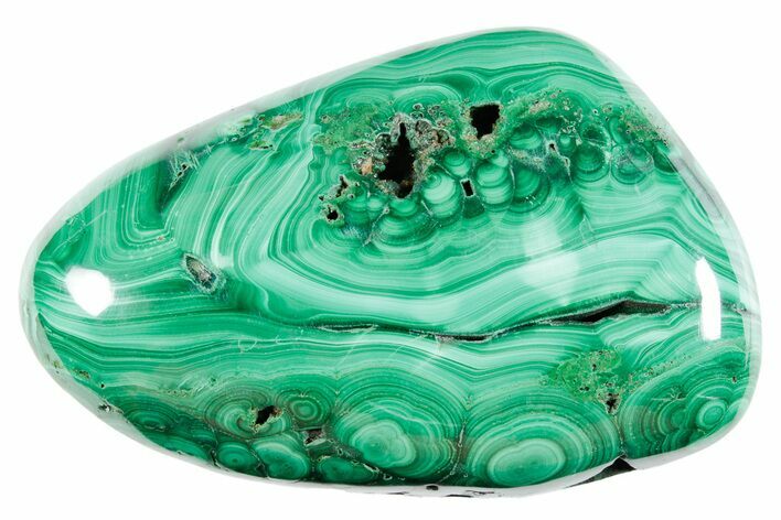 Flowery Polished Malachite Specimen - DR Congo #360809